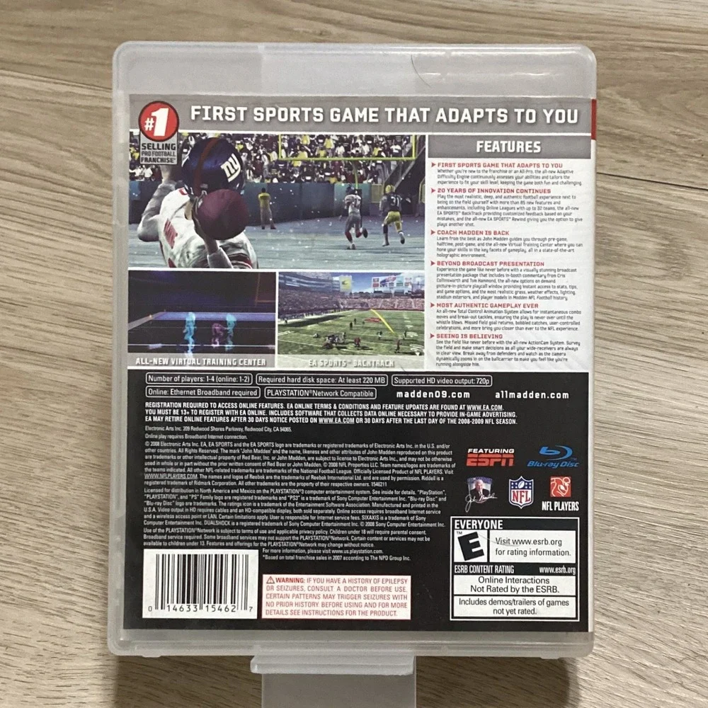 Madden NFL 09 Video Game for‎ Sony PlayStation 3 PS3 EA Sports